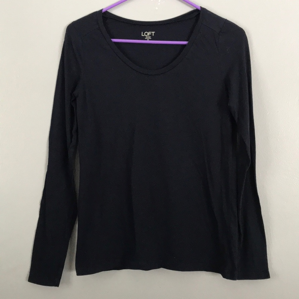 Loft navy blue long sleeve shirt